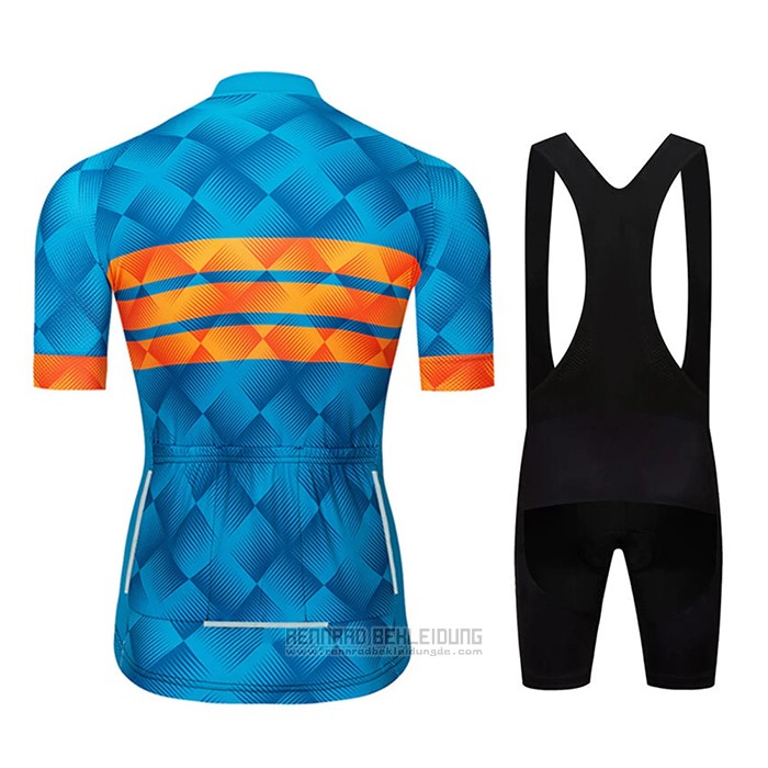 2020 Fahrradbekleidung Le Col Blau Orange Trikot Kurzarm und Tragerhose